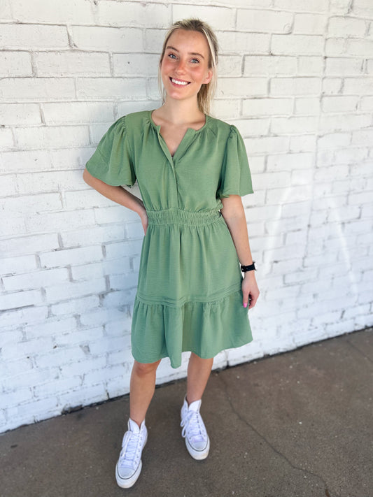 Cherish Green Dress
